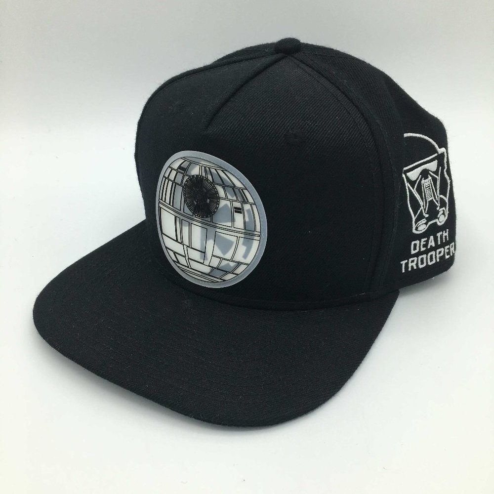 Star Wars Death Star Flat Bill Snapback Hat Cap Black Trooper Enforcer Droid